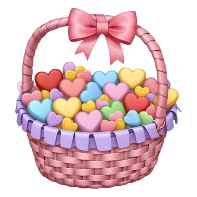 Pastel-colored Valentine’s Day basket sticker