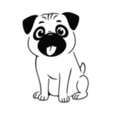 pug dog, hand drawn doodle style sticker