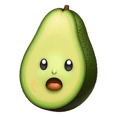 sad realistic avocado sticker