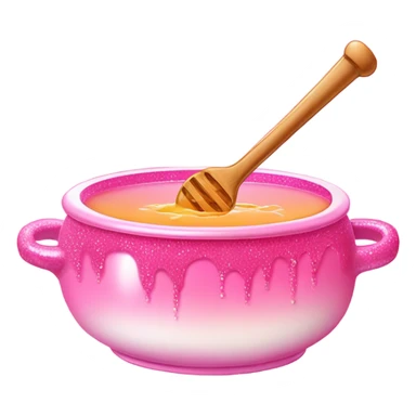 Light pink ombre hot pot with hot pink glittery honey sticker