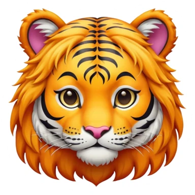 tiger with wigs sticker