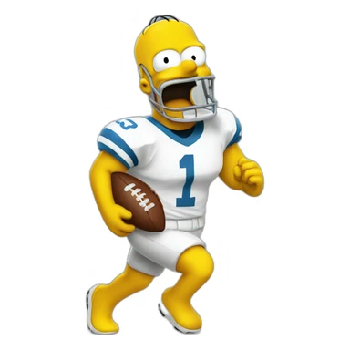 homer simpson playing football sticker