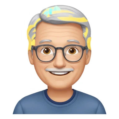 father with glasses and gray hair sticker