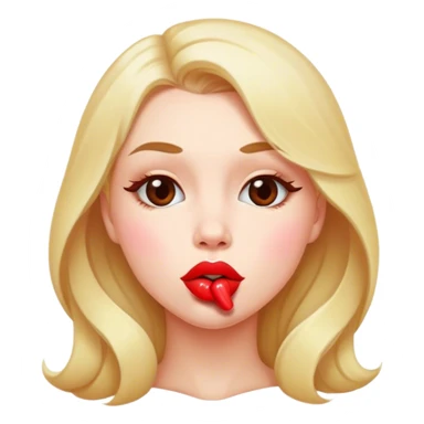 A girl with a kiss sticker