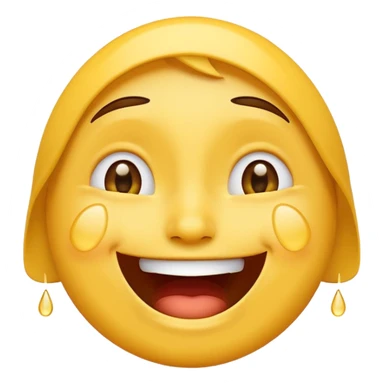face with tears of joy, laughing expression, classic emoji style sticker