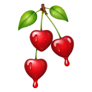 Cherries dripping white paint sticker