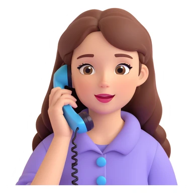 girl talking on phone bedroom background, close up pose sticker