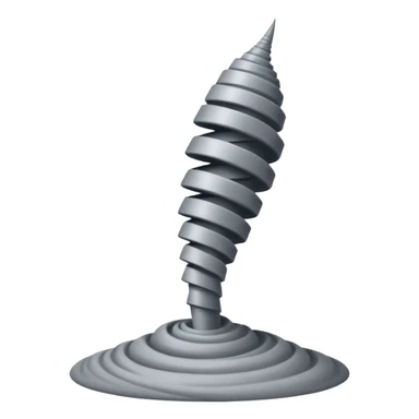 A slender grey tornado spiraling upward from the ground sticker