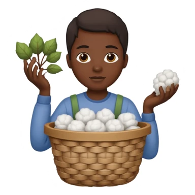 slave holding a basket with cotton sticker