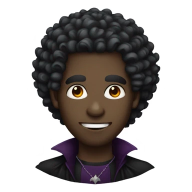black male vampire with curly hair sticker