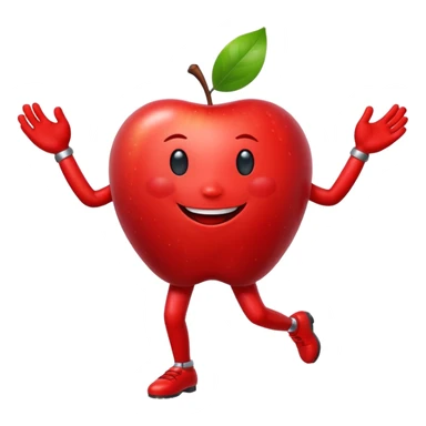 Dancing Apple with legs and arms  sticker