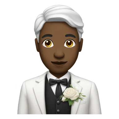 a black person wearing a wedding frok sticker