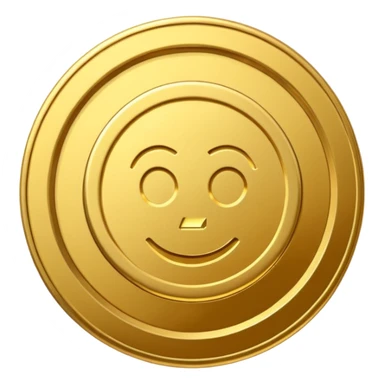 A modern cartoon-style emoji of a stylized money coin combined with a subtle play button icon, clean lines, bold shape, freeform, optimized for social media video sticker