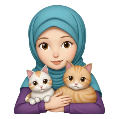 white woman with hijab and cat on her lap sticker