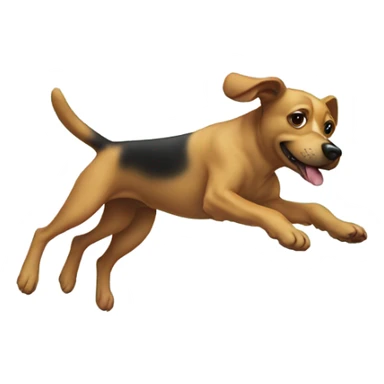 Dog diving off a platform sticker