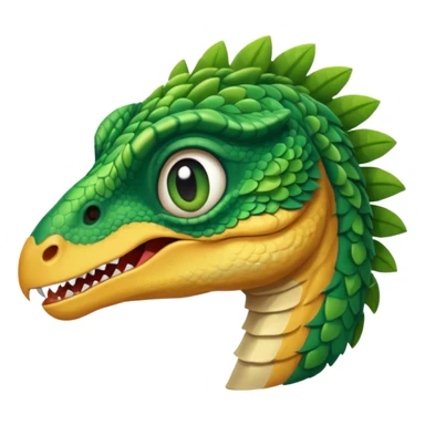 cartoon style velociraptor head, cute, rounded features emoji sticker