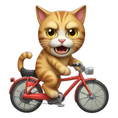 Angry cat on bike sticker