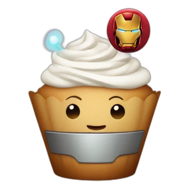 Happy cupcake with iron man  sticker