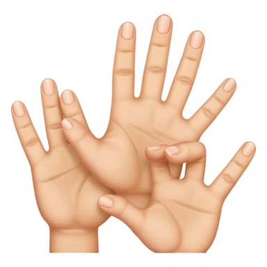 Hand 5 fingers and 3,4 fingers are to close sticker