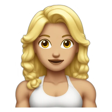 blonde muscle girl sticker