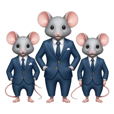 Crowd of mice in suits  sticker