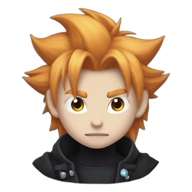 Ginger cloud strife with evil eye. Black clothes sticker
