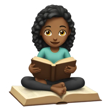 Girl reading book sticker