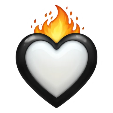 ❤️‍🔥 .. make the red heart white and flame to black. The structure should be as it is sticker