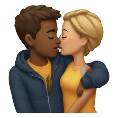 the couple kissing each others sticker