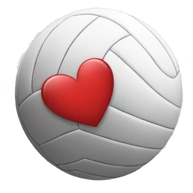 Volleyball with heart sticker