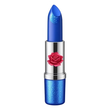 Rose design glittery blue lipstick tube sticker