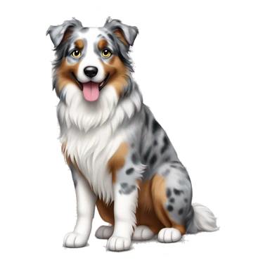 Australian shepherd dog blue merle full body with no tail sticker