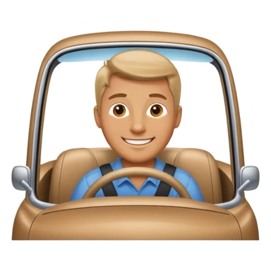 Man driving a car, smiling, looking forward sticker