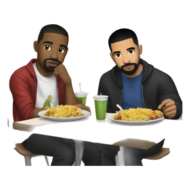 Kendrick and drake in school lunch table roasting sticker