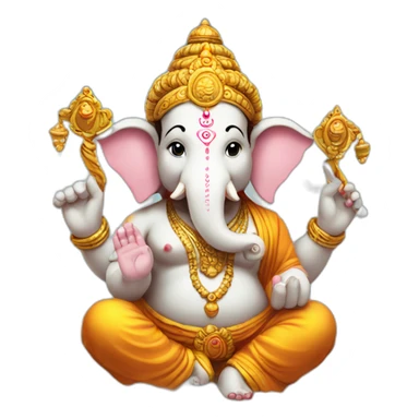 Ganesh on a cloud sticker