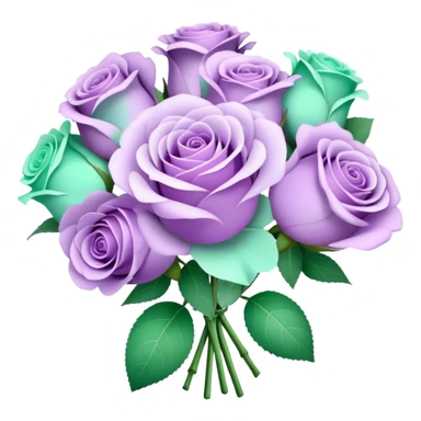 Light purple and mint rose bouquet  sticker
