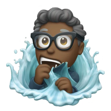 Glasses sinkin in a river as they fell off and werecarrid awa by a wave  sticker