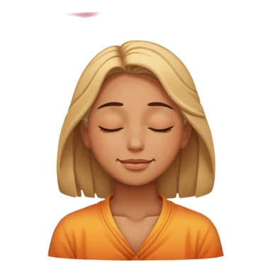 closed eyes relieved facial expression and a sunset behind sticker