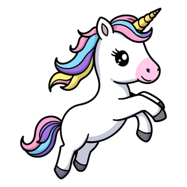 Unicorn girl riding sticker