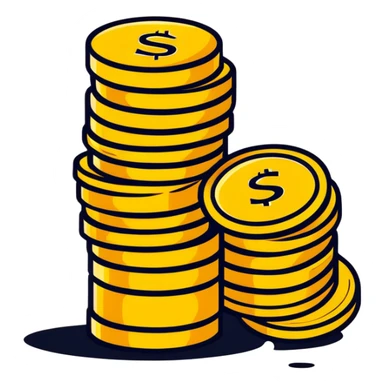 stack of coins sticker