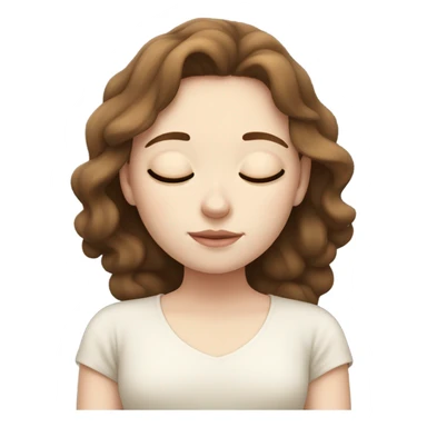brown haired girl white pale white skin sleeping sticker
