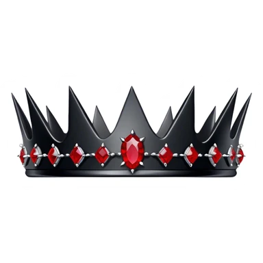 Black obsidian spiky edgy thorn-crown-Tiara with only red gemstones  sticker