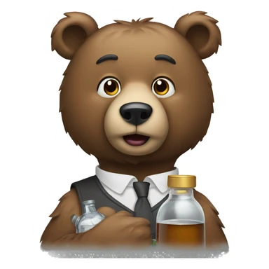 Bear with vodka sticker
