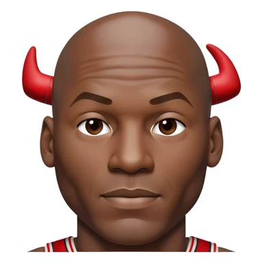 Michael Jordan with detailed facial features, upper body from waist up sticker