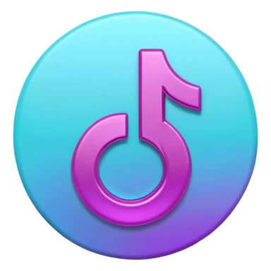Purple and Cian Symbol of TikTok  sticker