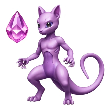 Pokemon legendary purple and pink crystal mewtwo sticker
