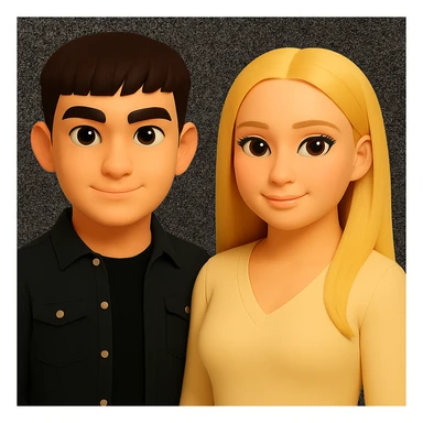 Keep the image unchanged except slightly spread the people apart from each other. Preserve the original style and background as is. sticker