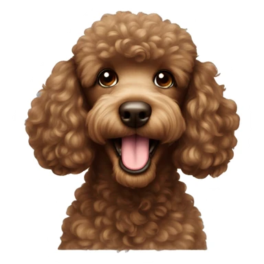 Kissing brown poodle smile sticker