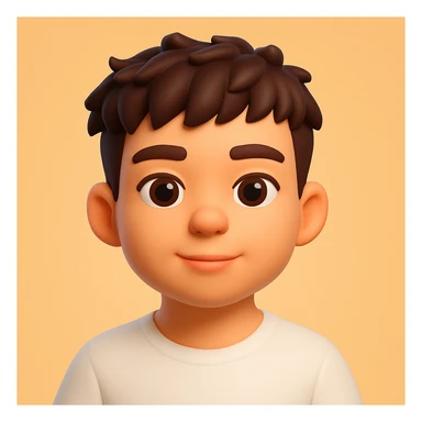 Transform this portrait into a 3D emoji style. Create a 3D emoji style portrait with smooth shading, vibrant colors, and a friendly expression, resembling Microsoft style 3D fluent emojis. sticker