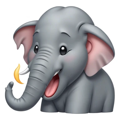 Cinematic Cute Yawning Elephant Portrait Emoji, Head tilted slightly with a dramatic, wide-open yawn, showcasing a soft, wrinkled gray hide with gently drooping ears and large, sleepy eyes, Simplified yet irresistibly adorable features, highly detailed, glowing with a soft, cozy glow, high shine, relaxed yet expressive, stylized with a touch of tender whimsy, bright and endearing, soft glowing outline, capturing the essence of a drowsy yet affectionate elephant, so drowsy it feels like it could stretch out of the screen and curl up for a nap! sticker